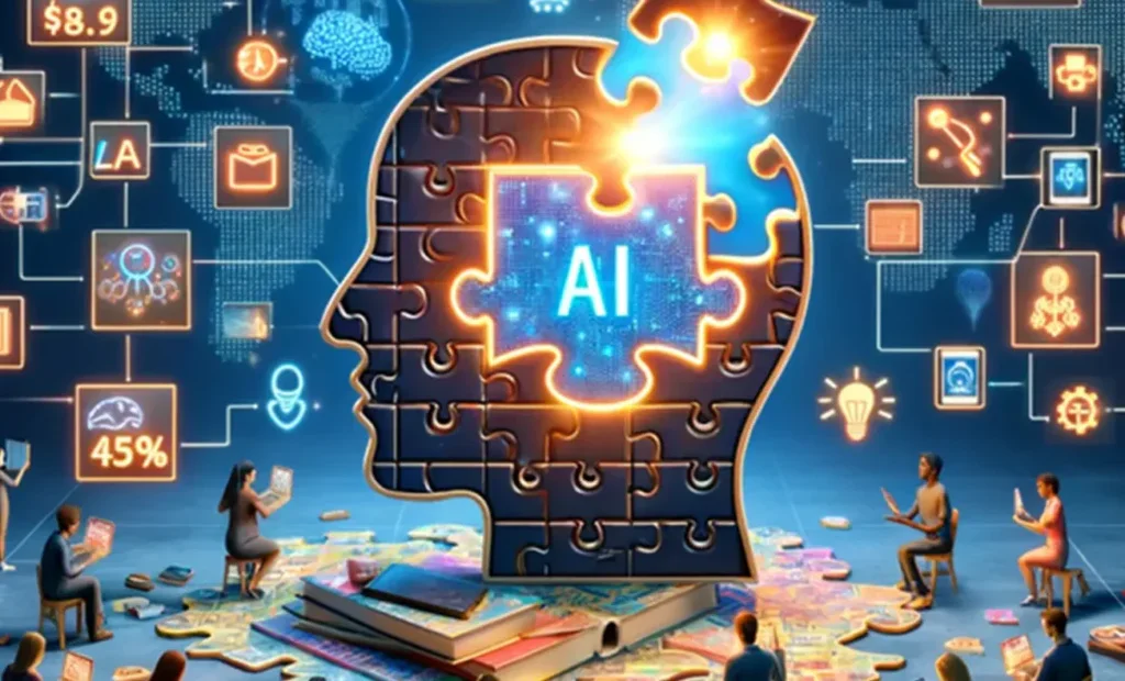 Futuristic AI and career icons illustrating the evolution of jobs through AI influence