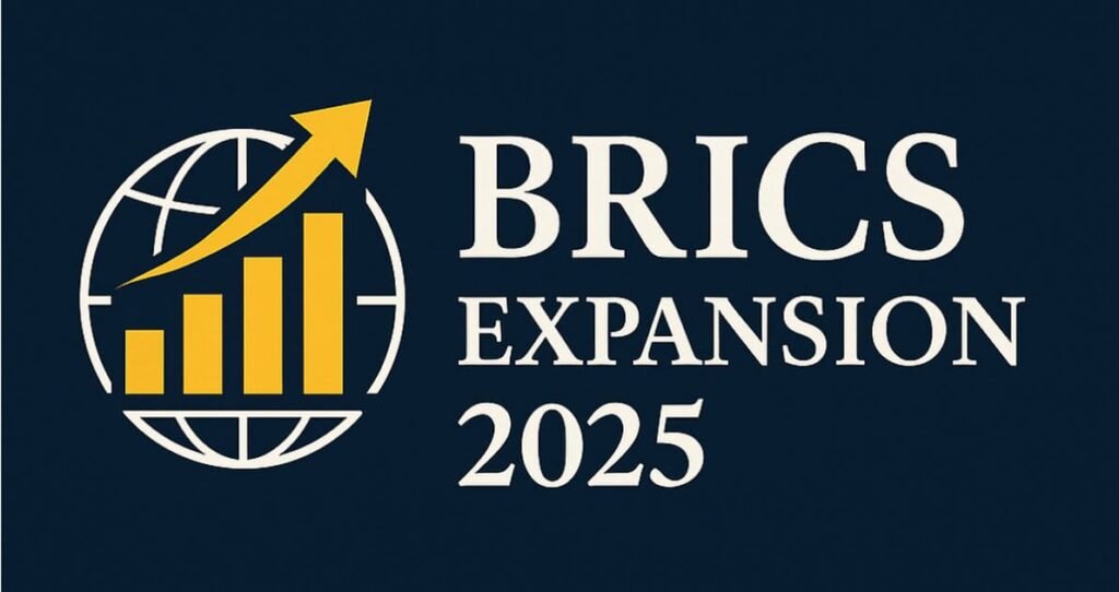BRICS Expansion 2025 Logo with Global Growth and Power Shift Symbolism