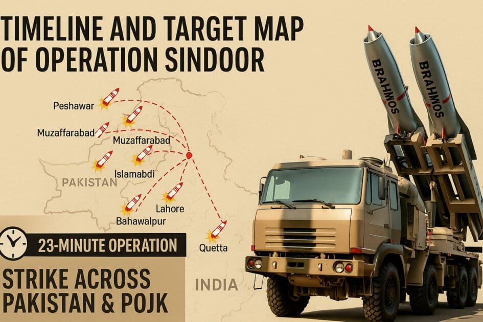 Operation Sindoor - BrahMos missile launchers of Indian Army lined up on trucks during Operation Sindoor, showing India's military readiness