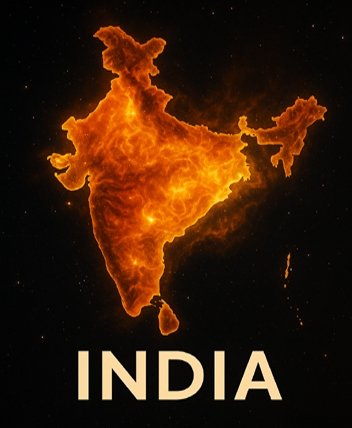 India News - Glowing Map of India as a Nebula Highlighting National Impact and Identity