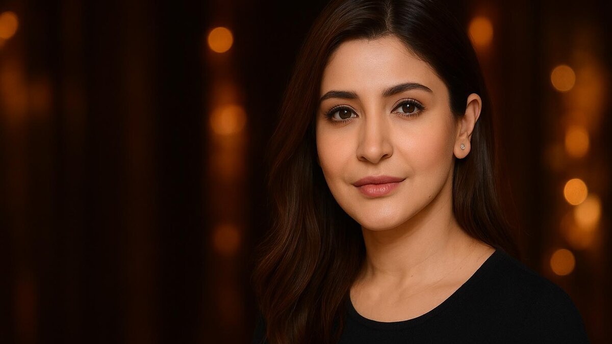 Anushka Sharma biography – elegant portrait of Bollywood actress in cinematic background