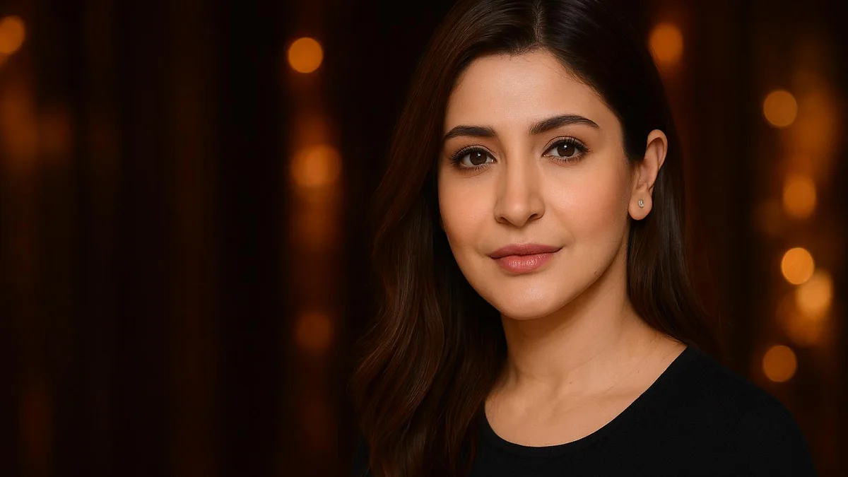 Anushka Sharma biography – elegant portrait of Bollywood actress in cinematic background