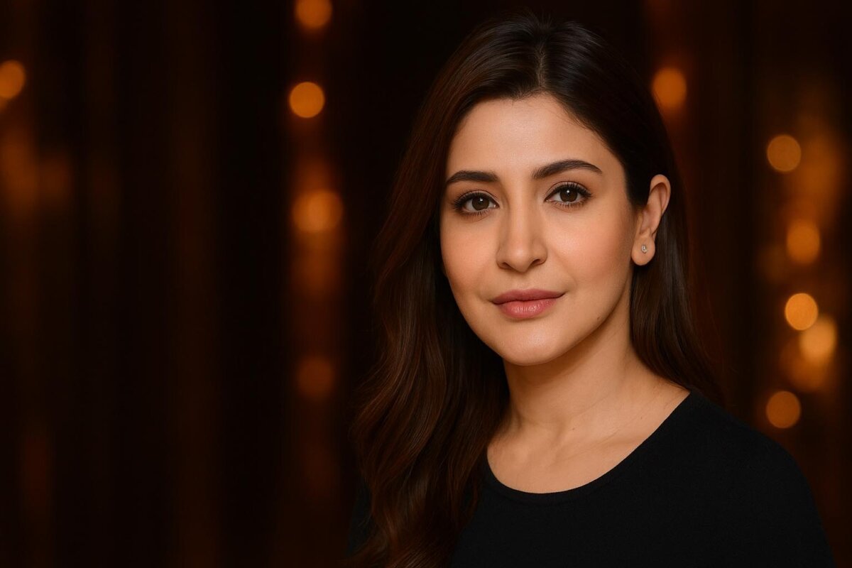 Anushka Sharma biography – elegant portrait of Bollywood actress in cinematic background