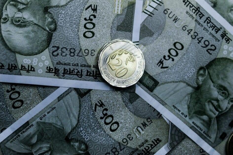 a coin on cash notes