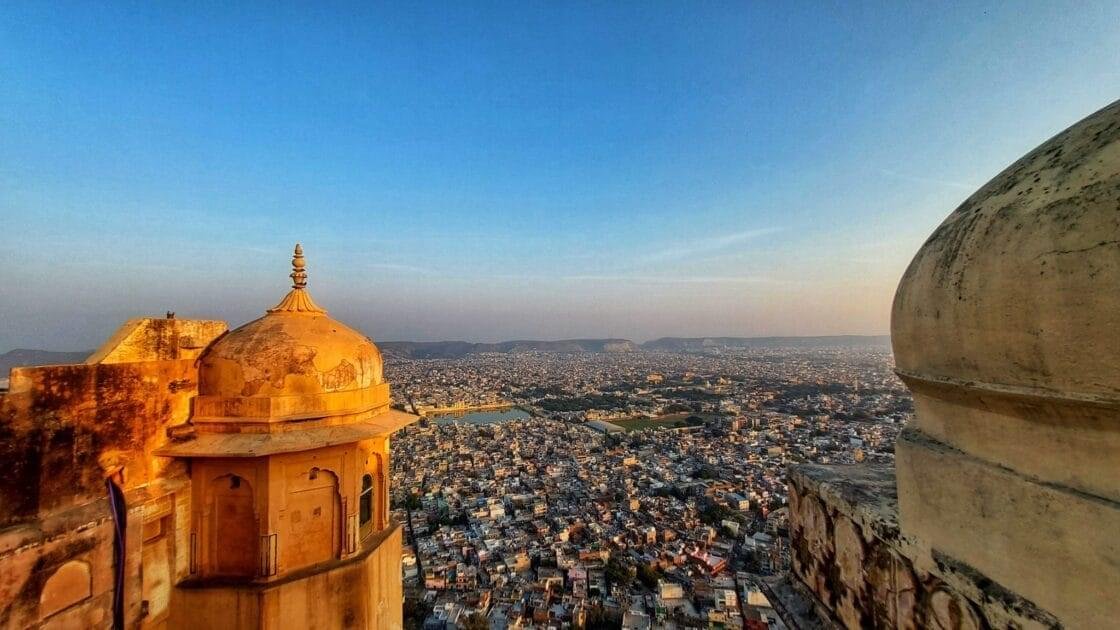 भारत के विकास का इतिहास - View of the city from the Nahargarh Fort, Jaipur, India
