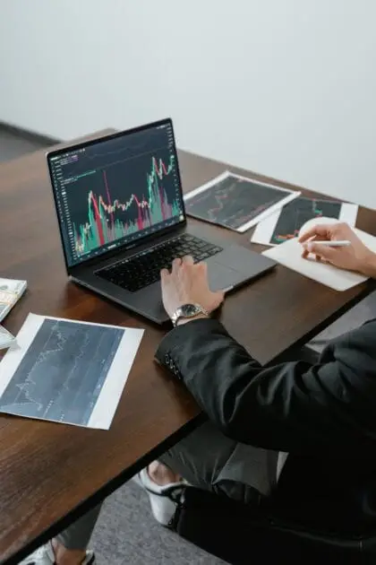 E-commerce and Finance Trends 2025: a person using laptop